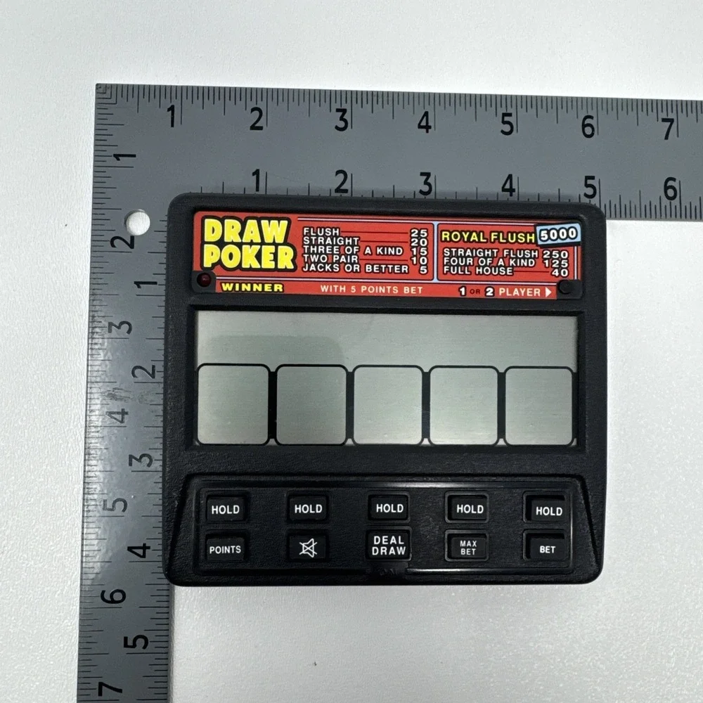 Radica Draw Poker Royal Flush 5000 Hand Held Electronic Game Works Kickstand